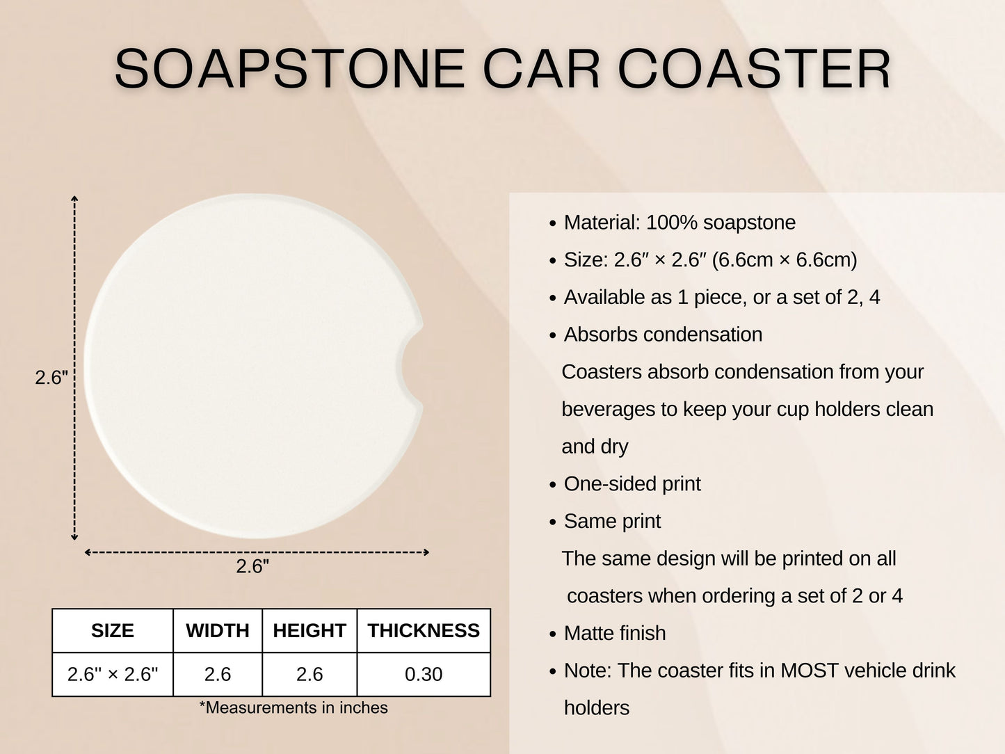 250th USA Anniversary Custom Ceramic car coasters (Set of 2)