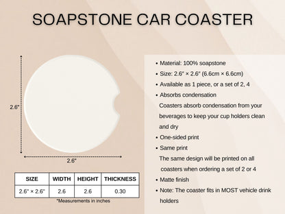 250th USA Anniversary Custom Ceramic car coasters (Set of 2)