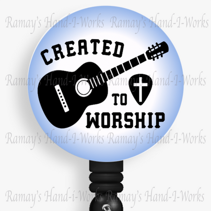 Christian "Created To Worship" Retractable Badge Reel