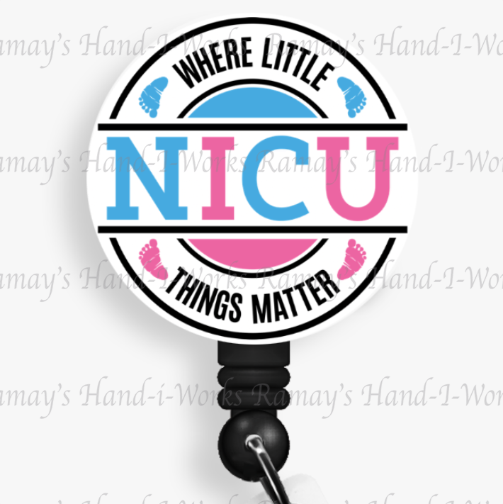 Cute Nurse NICU Retractable Badge Reel
