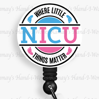 Cute Nurse NICU Retractable Badge Reel