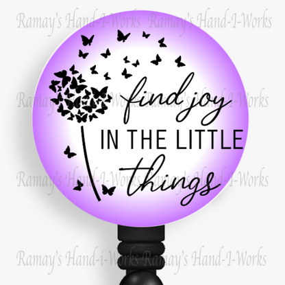 Find Joy In The Little Things Retractable Badge Reel