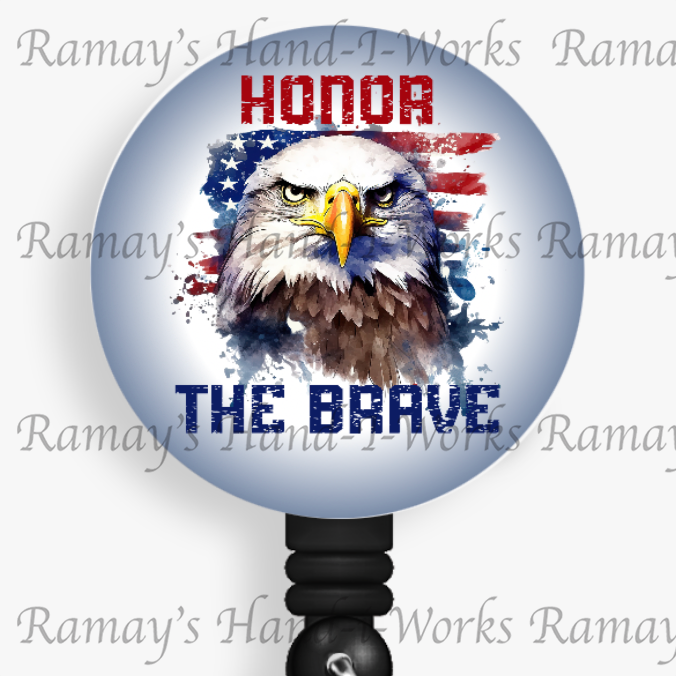 Patriotic, Military Honor the Brave #2 Retractable Badge Reel