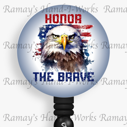 Patriotic, Military Honor the Brave #2 Retractable Badge Reel