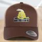 Patriotic Custom Trucker Hat, with "Don't Tread On Me", Engraved Patch, One Size Fit Most, US Military Gifts, Adjustable Mesh Snapback Closure