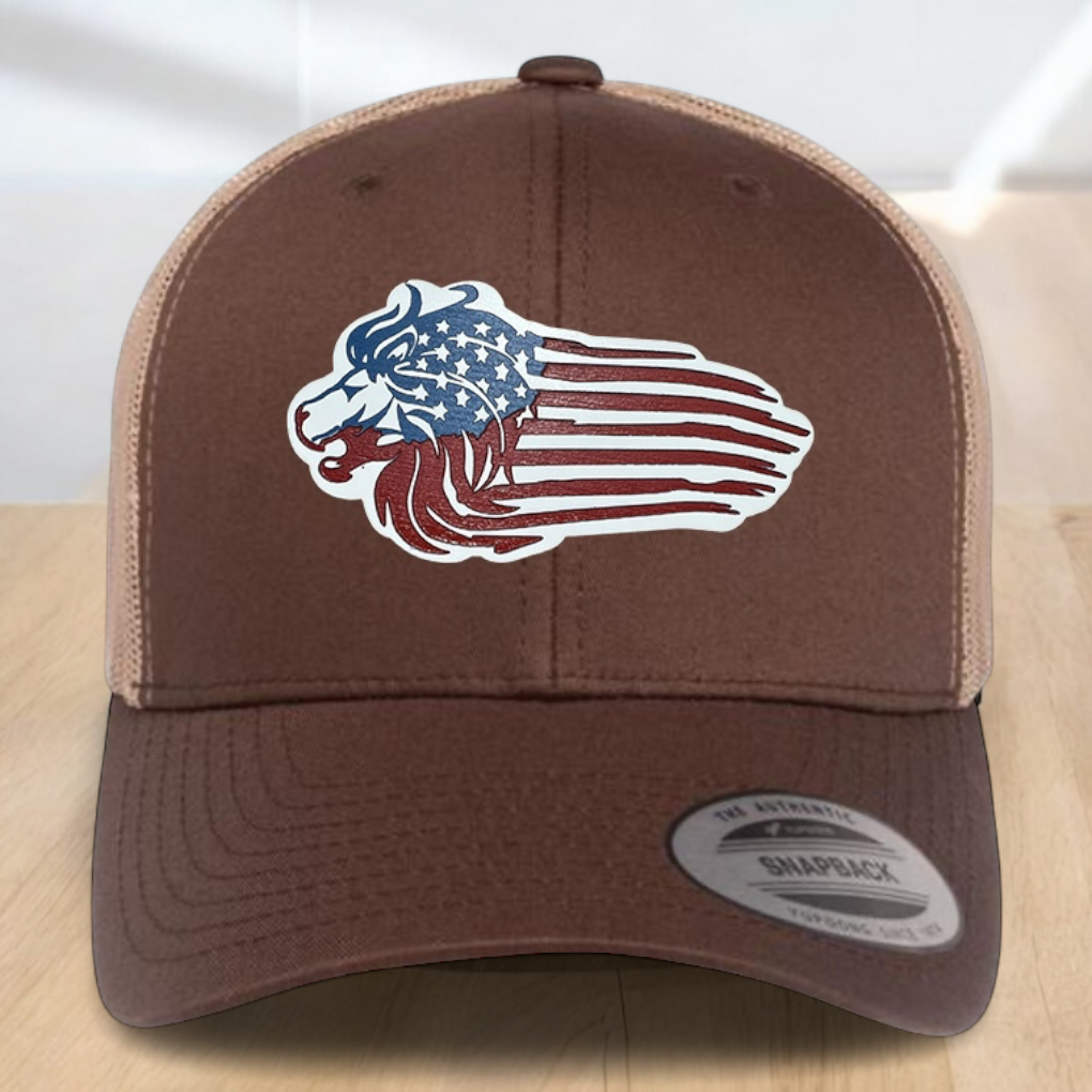 "This Is My Pride Flag" Custom Trucker Hat, w/ an Engraved Acrylic USA Flag Patch, One SizeFit Most, USA Dad Gifts, Adjustable Mesh Snapback Closure