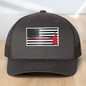 Custom Trucker Hat, Fire Fighter Red Line Axe Hat,  Engraved Acrylic Patch, Support the Fire Fighter, Adjustable Snapback Closure