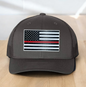 Custom Trucker Hat, Fire Fighter Red Line Hat, Engraved Patch, Support the Fire Fighter, Adjustable Snapback Closure