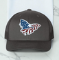 American Flag Custom Trucker Hat, w/ a Engraved Acrylic Eagle USA Flag Patch, One Size Fit Most, USA Dad Gifts, Adjustable Mesh Snapback Closure