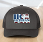 American Flag Custom Trucker Hat, w/ a Engraved Acrylic USA Veteran Flag Patch, One Size Fit Most, USA Dad Gifts, Adjustable Mesh Snapback Closure