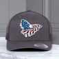 American Flag Custom Trucker Hat, w/ a Engraved Acrylic Eagle USA Flag Patch, One Size Fit Most, USA Dad Gifts, Adjustable Mesh Snapback Closure