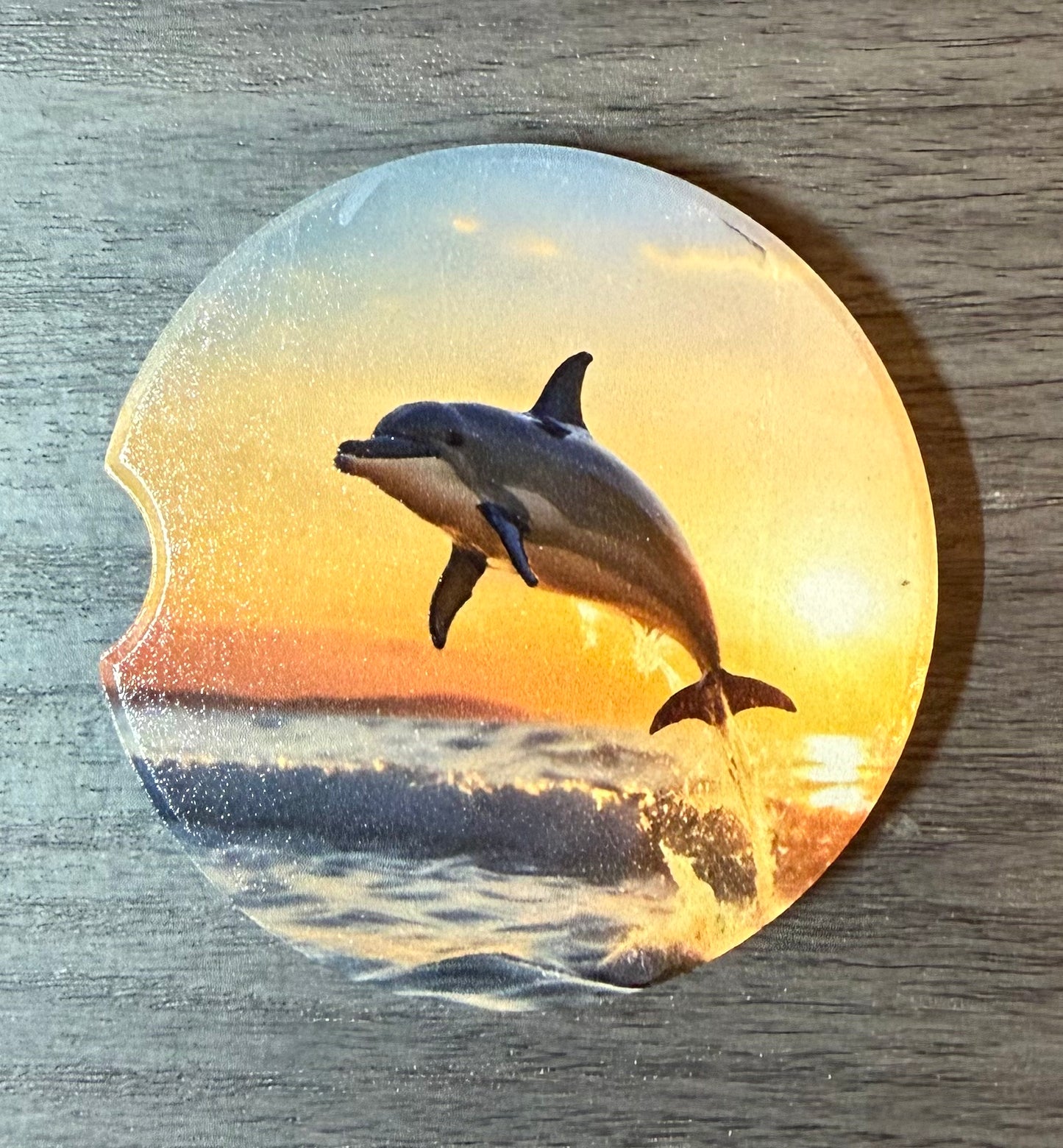 Dolphins Custom Ceramic Car Coasters (Set of 2)