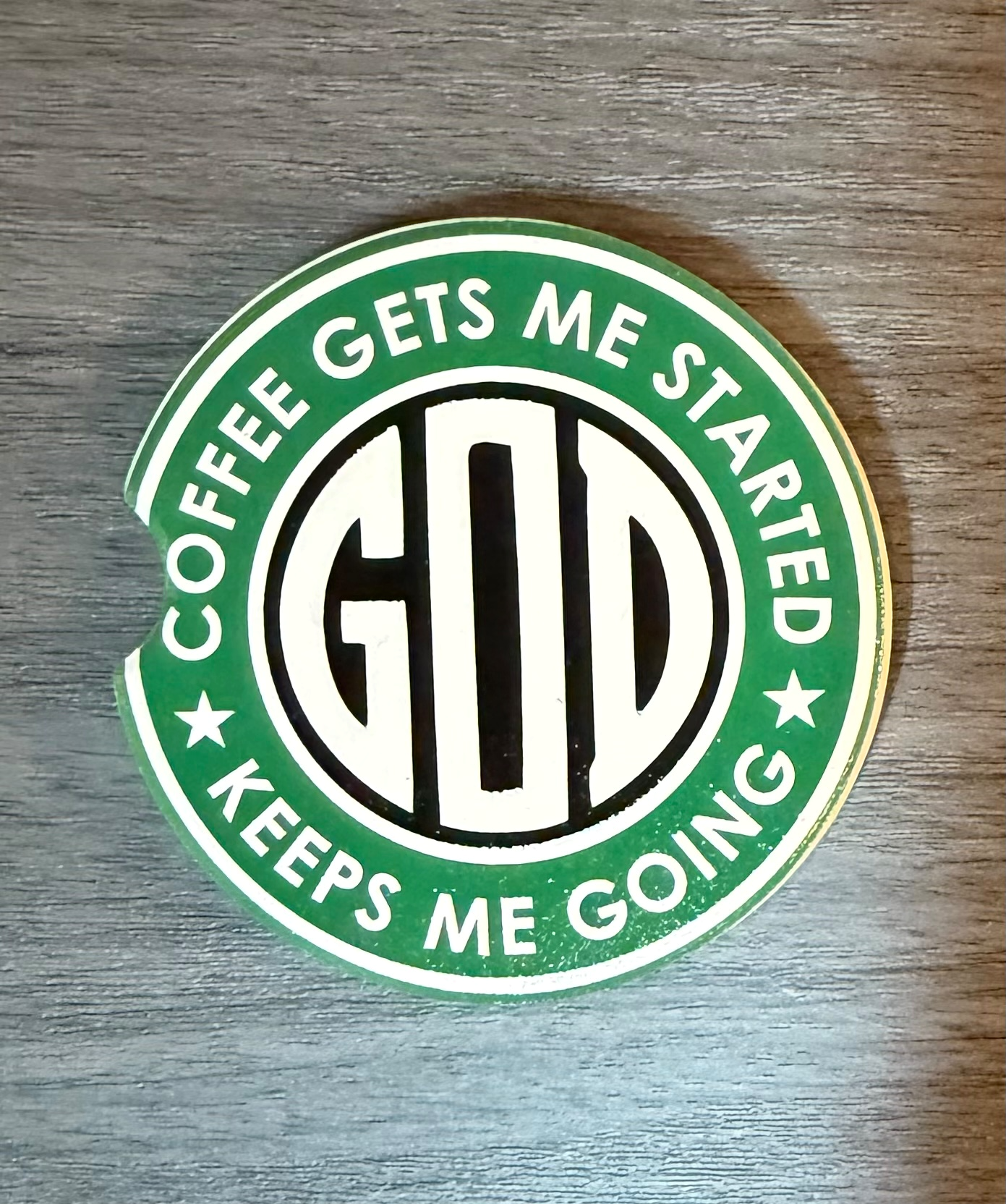 God & Coffee Custom Ceramic Car Coasters (Set of 2)