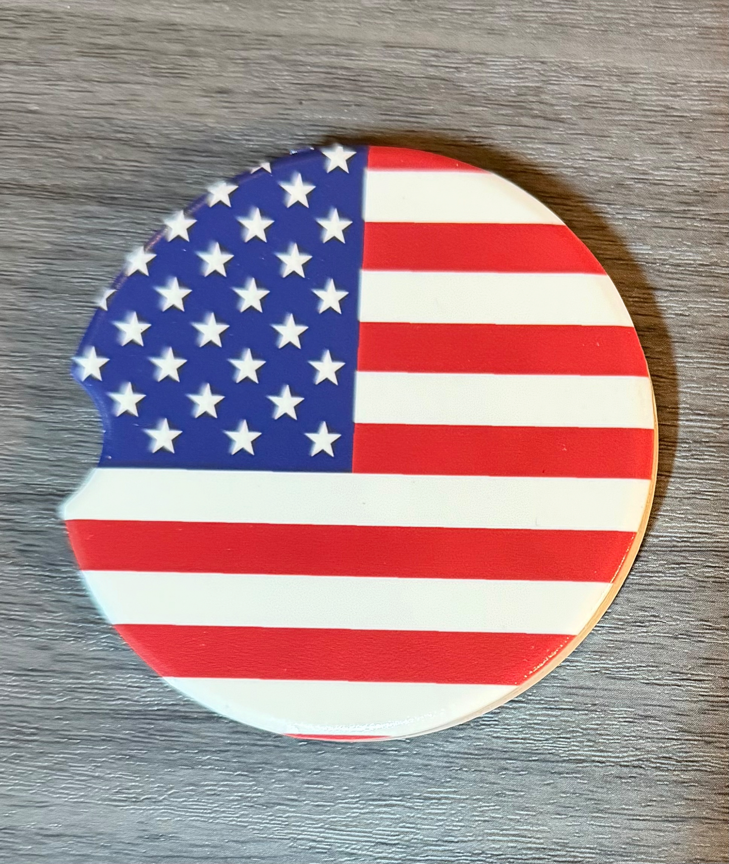 USA Flag Custom Ceramic Car Coasters (Set of 2)