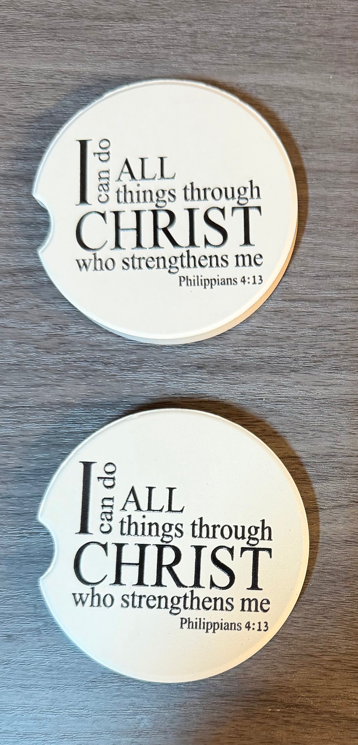 I Can Do All Things Through Christ-Custom Ceramic Car Coasters (2)