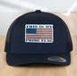 "This Is My Pride Flag" Custom Trucker Hat, w/ an Engraved Acrylic USA Flag Patch, One SizeFit Most, USA Dad Gifts, Adjustable Mesh Snapback Closure
