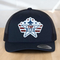 American Flag Custom Trucker Hat, w/ a Engraved Acrylic Top Dad Patch, One Size Fit Most, USA Dad Gifts, Adjustable Mesh Snapback Closure