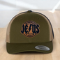 Christian Trucker Hat, Jesus Highway To Heaven Trucker Hat, Leatherette Patch Snapback Closure