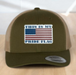 "This Is My Pride Flag" Custom Trucker Hat, w/ an Engraved Acrylic USA Flag Patch, One SizeFit Most, USA Dad Gifts, Adjustable Mesh Snapback Closure
