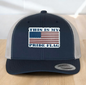 "This Is My Pride Flag" Custom Trucker Hat, w/ an Engraved Acrylic USA Flag Patch, One SizeFit Most, USA Dad Gifts, Adjustable Mesh Snapback Closure
