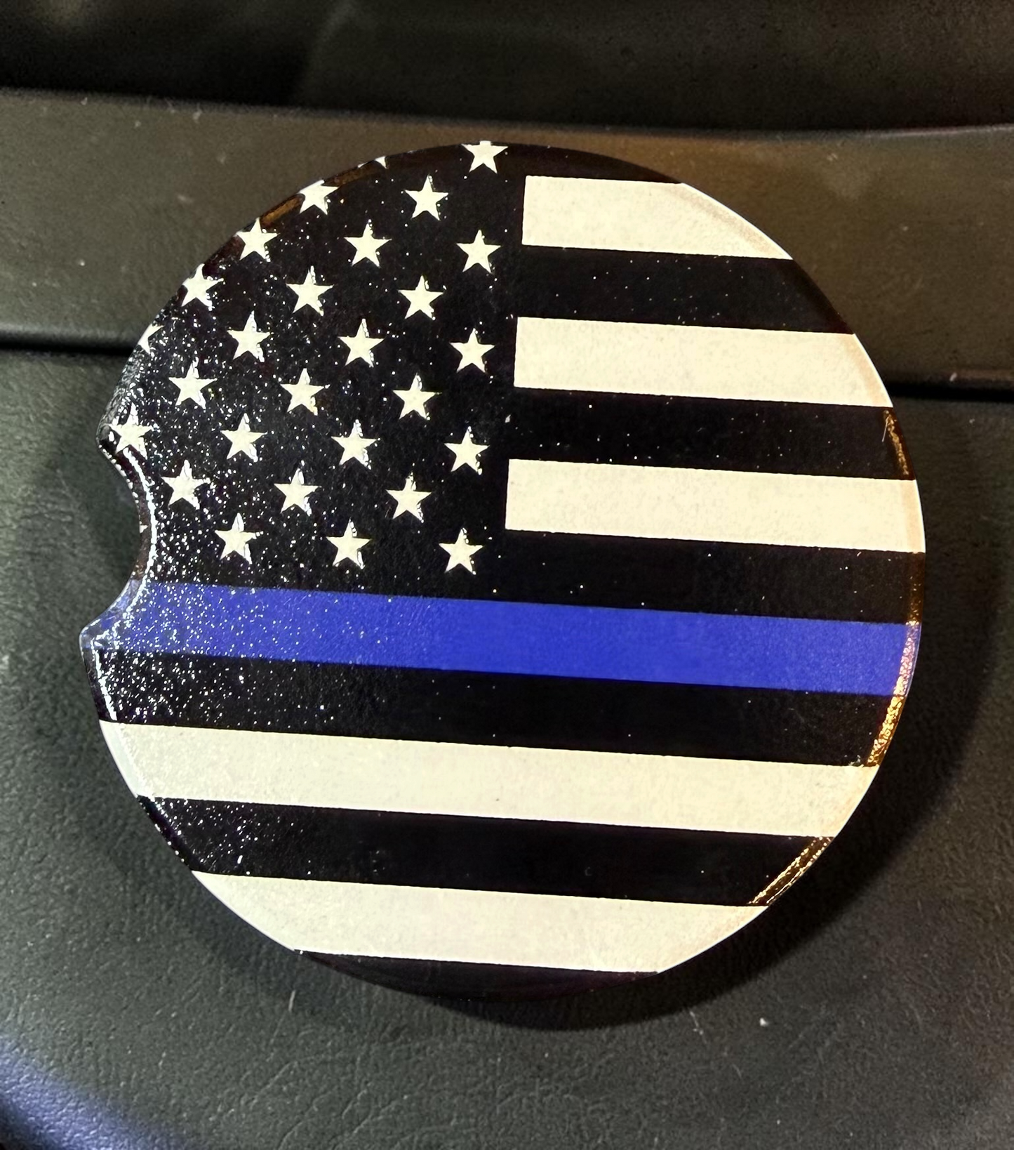 Support the Blue Custom Ceramic Car Coasters (Set of 2)