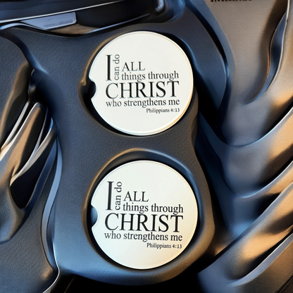 I Can Do All Things Through Christ-Custom Ceramic Car Coasters (2)