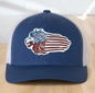 "This Is My Pride Flag" Custom Trucker Hat, w/ an Engraved Acrylic USA Flag Patch, One SizeFit Most, USA Dad Gifts, Adjustable Mesh Snapback Closure