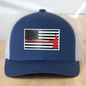 Custom Trucker Hat, Fire Fighter Red Line Axe Hat,  Engraved Acrylic Patch, Support the Fire Fighter, Adjustable Snapback Closure
