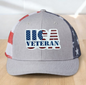 American Flag Custom Trucker Hat, w/ a Engraved Acrylic USA Veteran Flag Patch, One Size Fit Most, USA Dad Gifts, Adjustable Mesh Snapback Closure