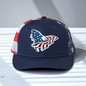 American Flag Custom Trucker Hat, w/ a Engraved Acrylic Eagle USA Flag Patch, One Size Fit Most, USA Dad Gifts, Adjustable Mesh Snapback Closure