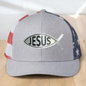 Custom Trucker Hat, with a Jesus Fish Engraved Patch, One Size Fit Most, USA Dad Gifts, Adjustable Mesh Snapback Closure