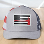 Custom Trucker Hat, Fire Fighter Red Line Axe Hat,  Engraved Acrylic Patch, Support the Fire Fighter, Adjustable Snapback Closure