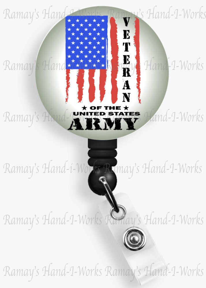 Patriotic US Flag Nurse Badge Reel: Retractable or Carabiner Clip __etsy:5093793547