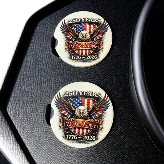 250th Anniversary Celebration Custom Car Coasters (Set of 2) Absorbent Cup Holder __etsy:8144106726